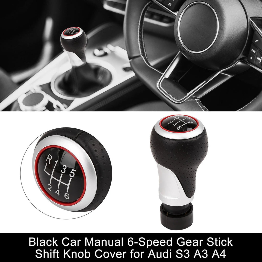 6-Speed Gear Stick Shift Knob Cover Replacement for Audi S3 A3 A4 S4 A5 (2003–2015)