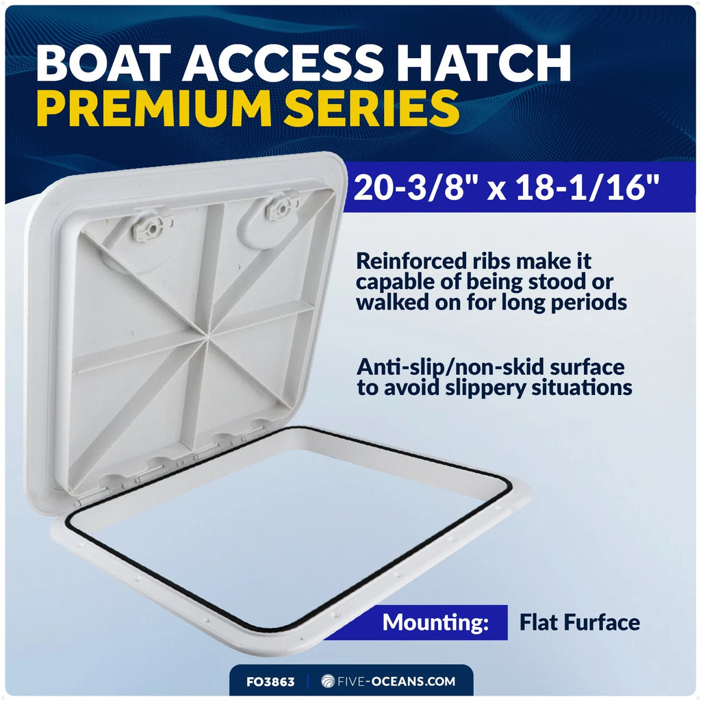 Boat Hatch Access Lid 20-3/8" x 18-1/16" White