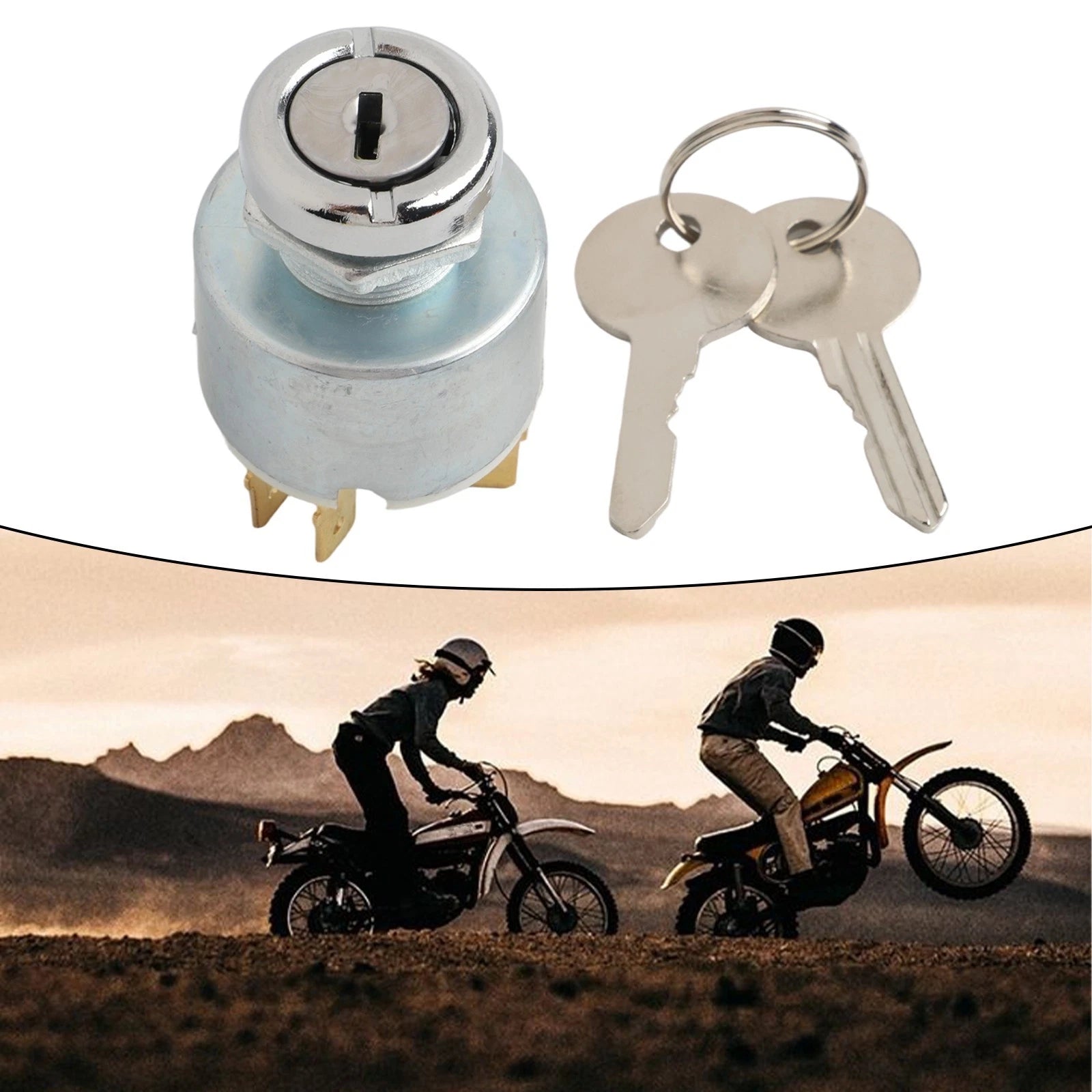 3 Position ON OFF Ignition Switch for Most Cars (Includes 2 Keys)
