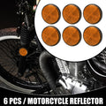Universal Reflector Round Motorcycle Bike Reflector Orange (6 Pack)