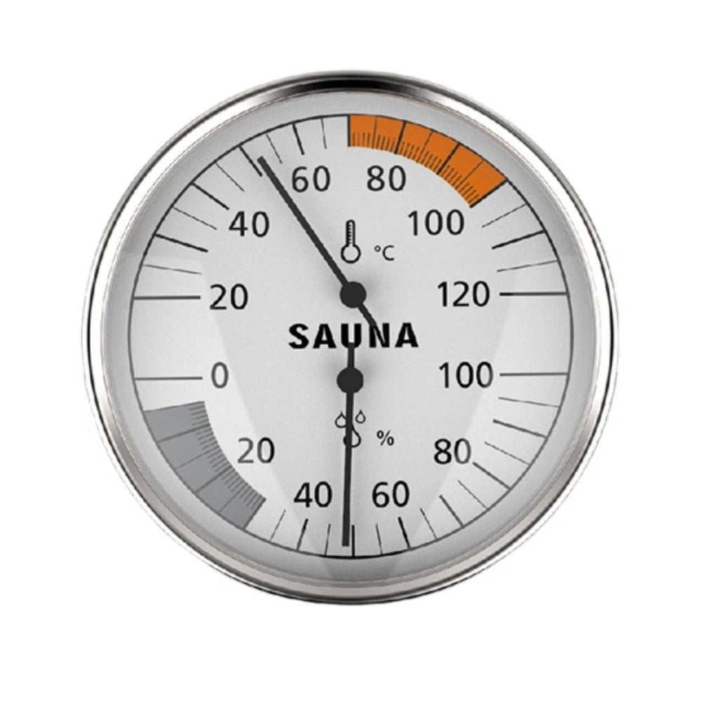 Sauna Thermometer and Hygrometer Wall Mounted 100mm Size