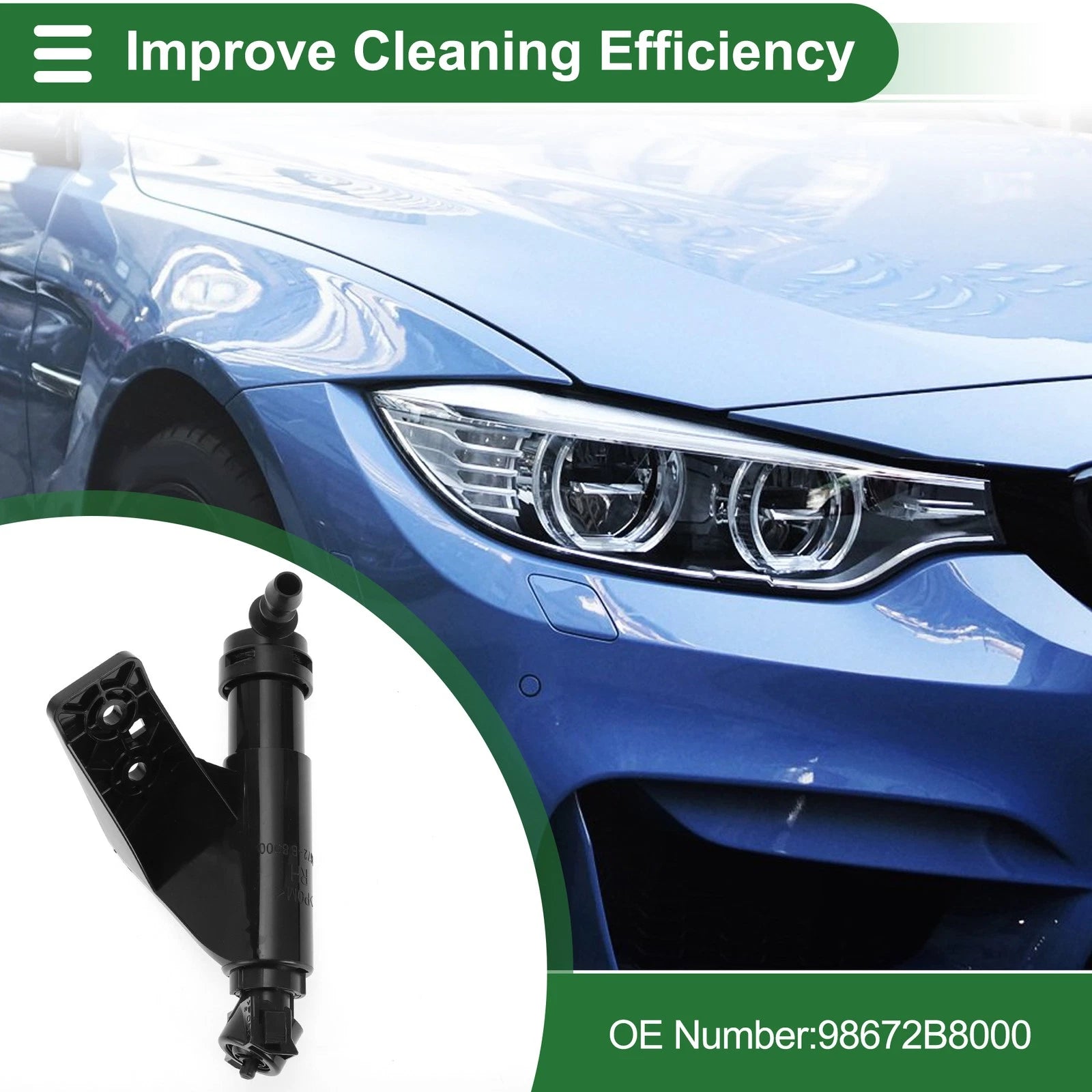 Front Passenger Side Headlight Washer Nozzle for Hyundai Santa Fe (2019–2021)