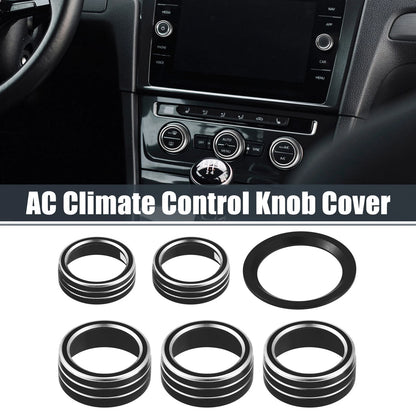 5Pc AC Knob Ring Cover Volume Control for Honda Accord Sedan Sport Black (2008–2012)