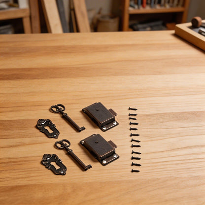 Drawer Lock with Key for Antique Small Box Cabinet
