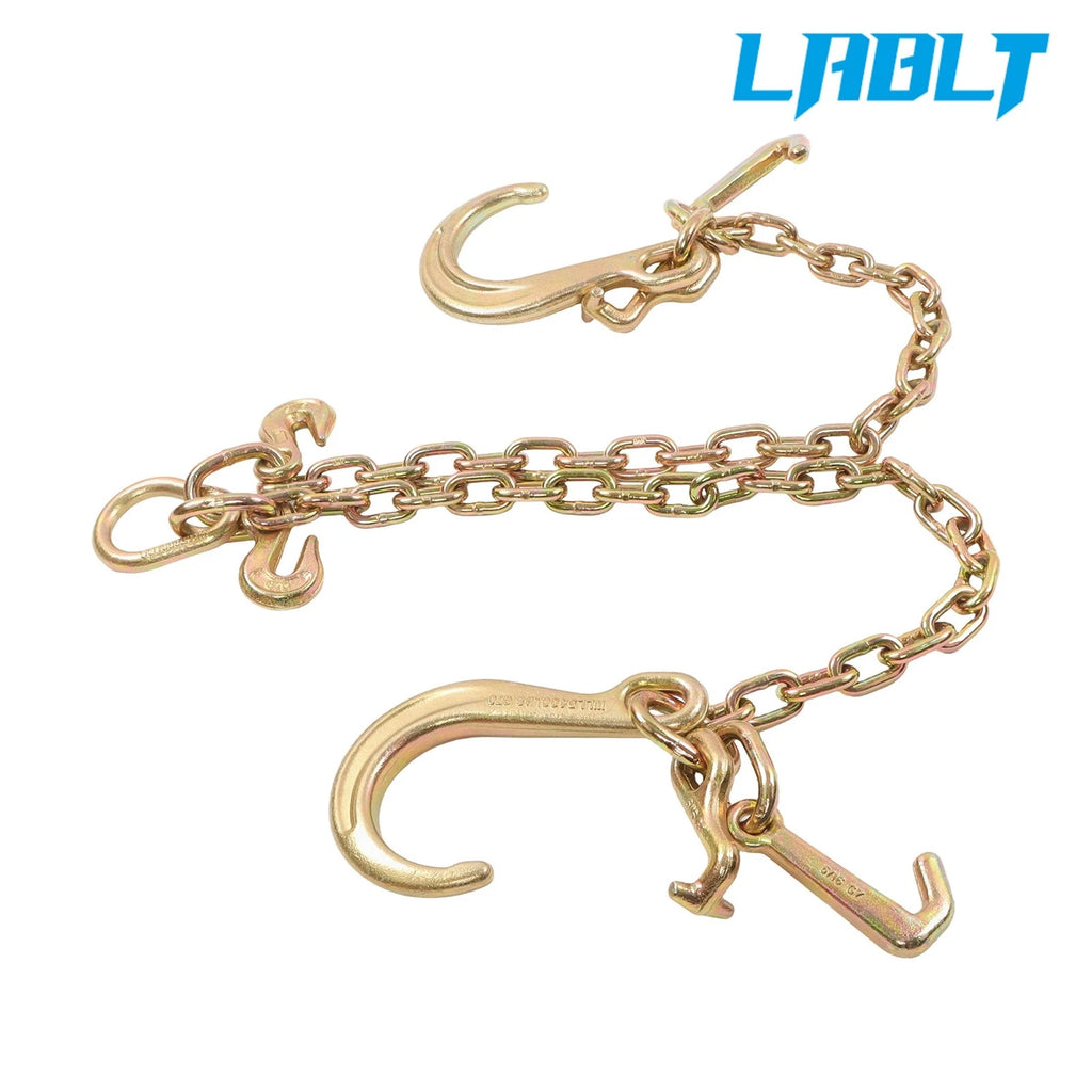 LABLT Chain 5/16"x2ft with RTJ Grab Hooks for Transport Logging (5400lbs)