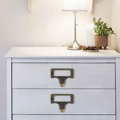 10PCS Antique Brass Cabinet Label Pulls for