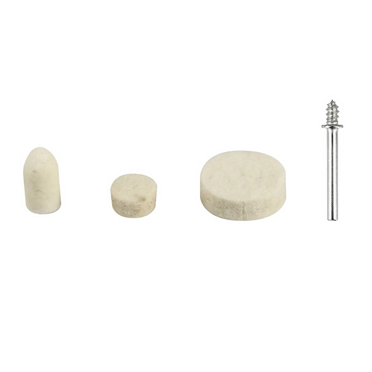 Set of 4 Felt Pad Wheels with Mandrel for Polishing