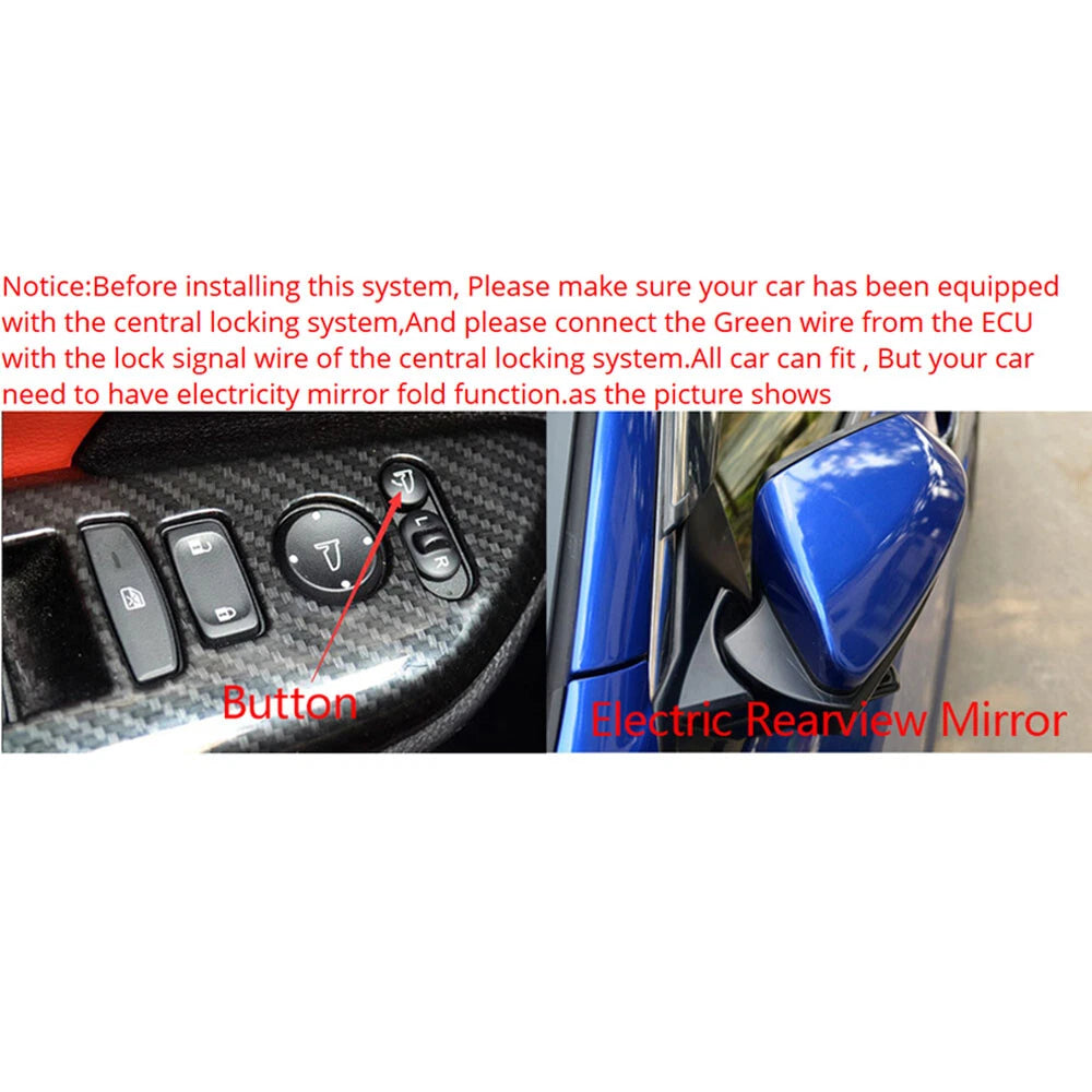 Smart Auto Folding Side Mirror System Kit for
