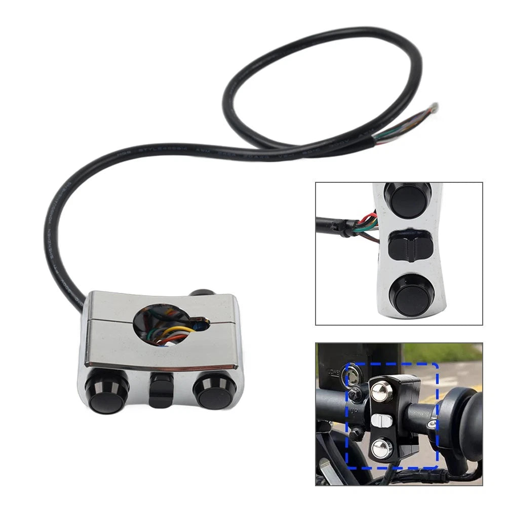 Motorcycle 1" Handlebar Control Switch Horn Turn Signal Light For Harley Bobber
