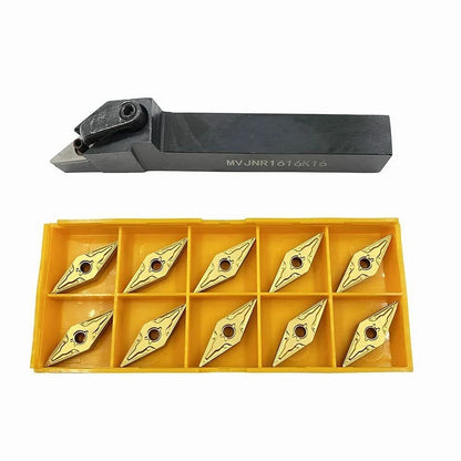 16mm Lathe Turning Tool Holder with 10 Carbide Inserts VNMG160404
