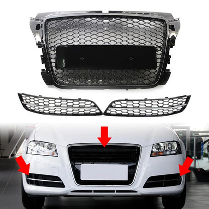 Front Grille with Fog Light Cover for Audi A3 8P (2009–2012)