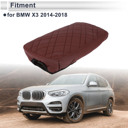 Car Center Console Cover Replacement for BMW X3 (2014–2018) Wine Red 1 Pc