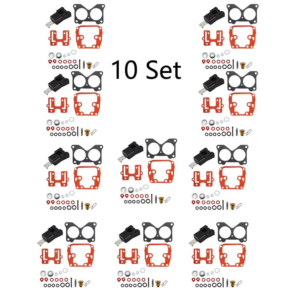 Set of 10 Carburetor Carb Kits for Johnson Evinrude (0439076, 439076, 435443)