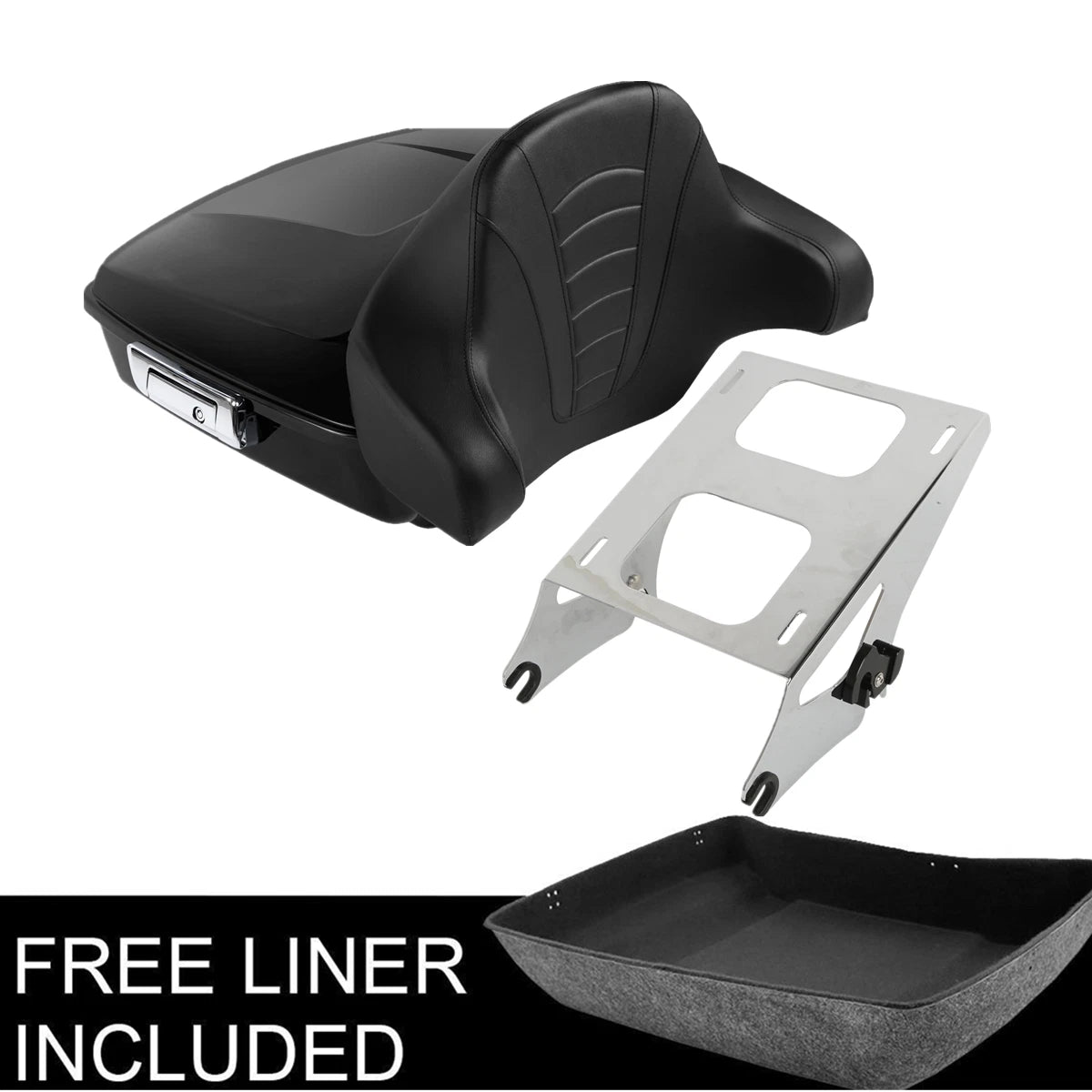 Chopped Pack Trunk & Backrest Mount Rack for Harley Touring (2014–2025)