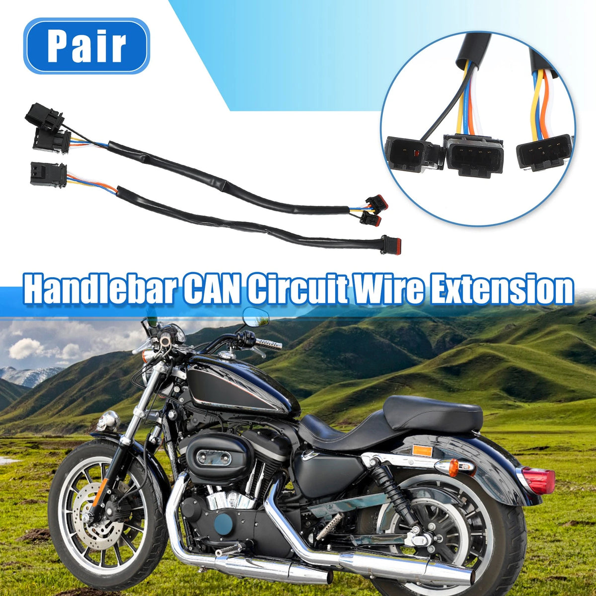 10 Inch Handlebar CAN Bus Circuit Wire Extension Harness for Harley Softail Dyna (2018–2023)