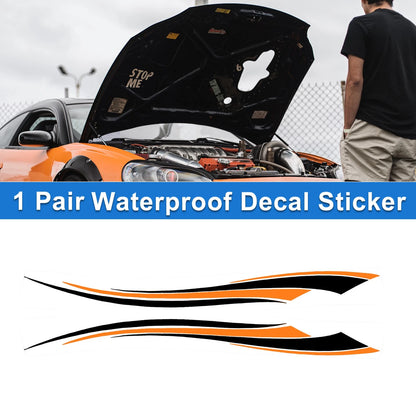 1 Pair Four-Wave Stripes Pattern Car Bumper Sticker Decal for Universal (180cm)