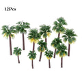 12pcs Coconut Palm Trees for HO O N Scale Scenery