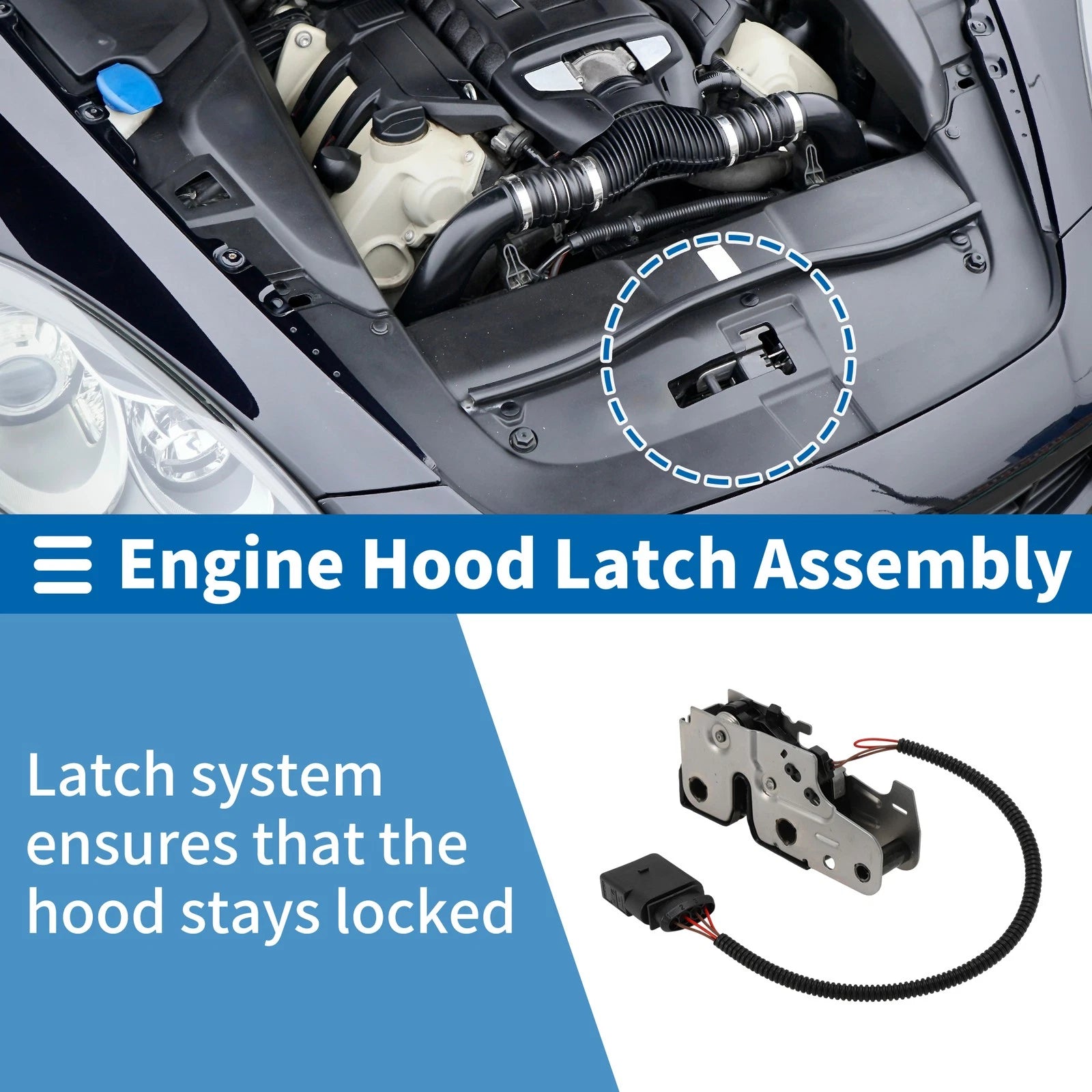 Hood Latch Assembly for Volkswagen Touareg 2011–2018