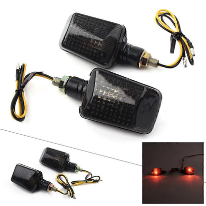 Pair Motorcycle 8mm Amber Bulb Turn Signal Indicator Lights Black Universal 12V