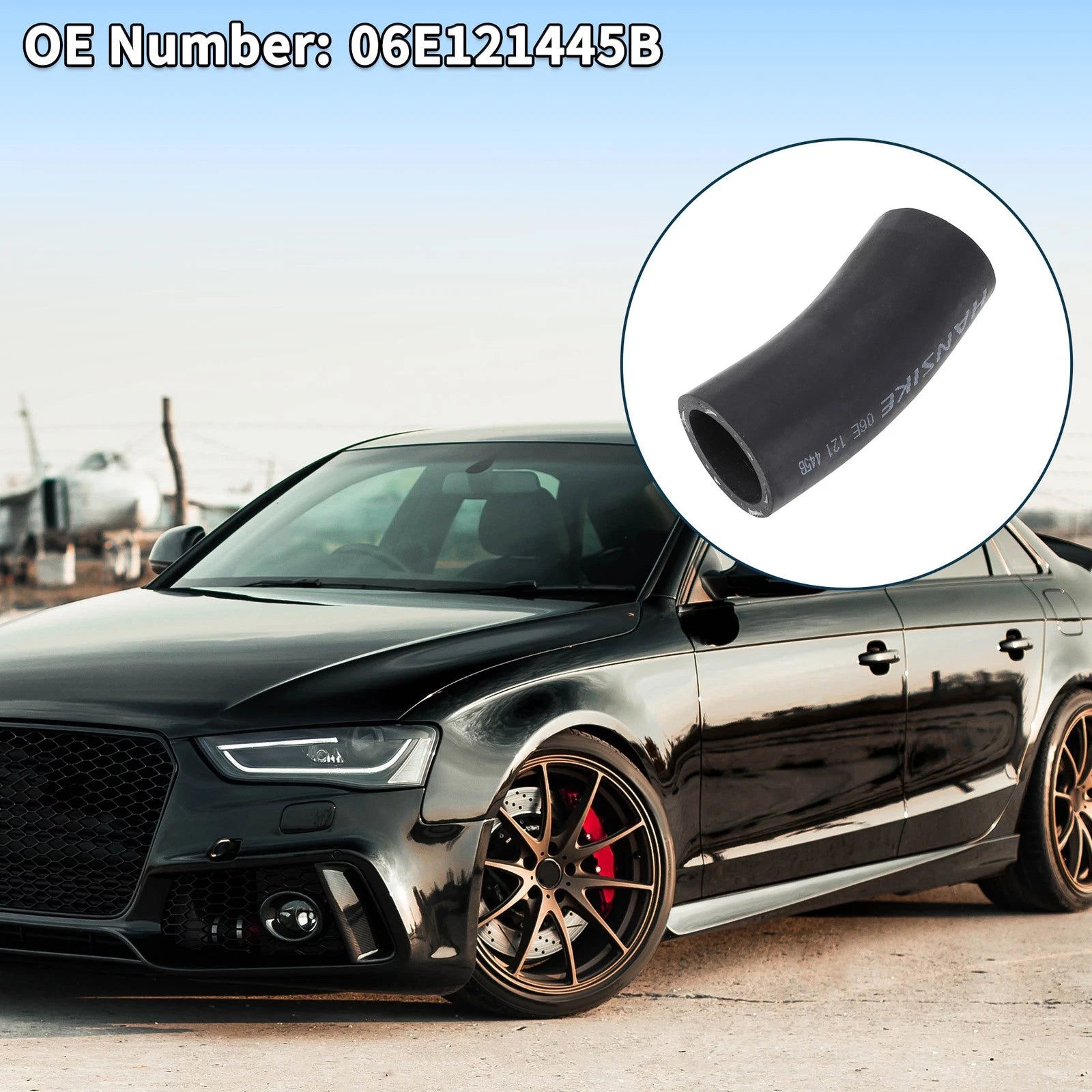 Radiator Hose Coolant Pipe Replacement for Audi A4 (2006–2008) Rubber Black