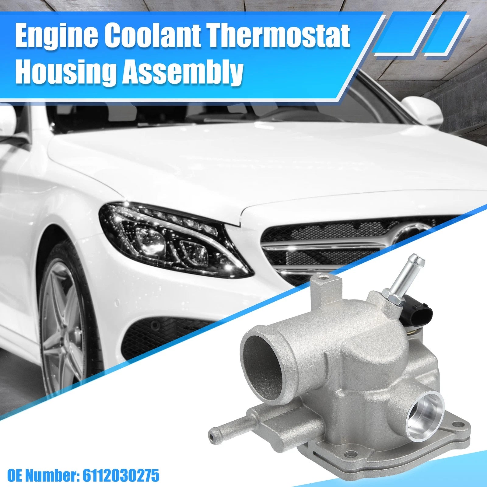 Engine Coolant Thermostat Housing Assembly Replacement for Mercedes C-Class (2008–2021)