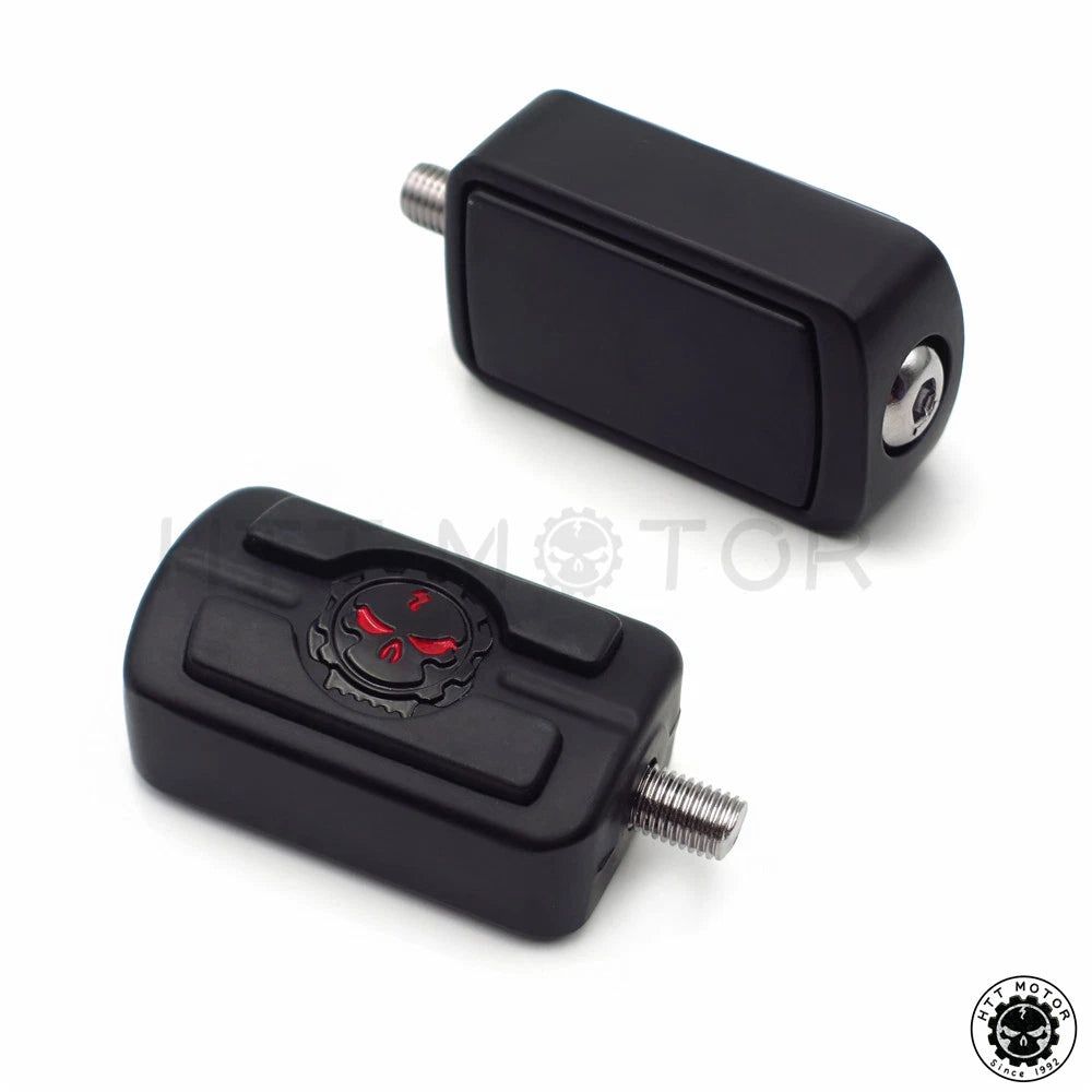 2 Black Skull Style Toe Heal Shift Peg Set for Harley