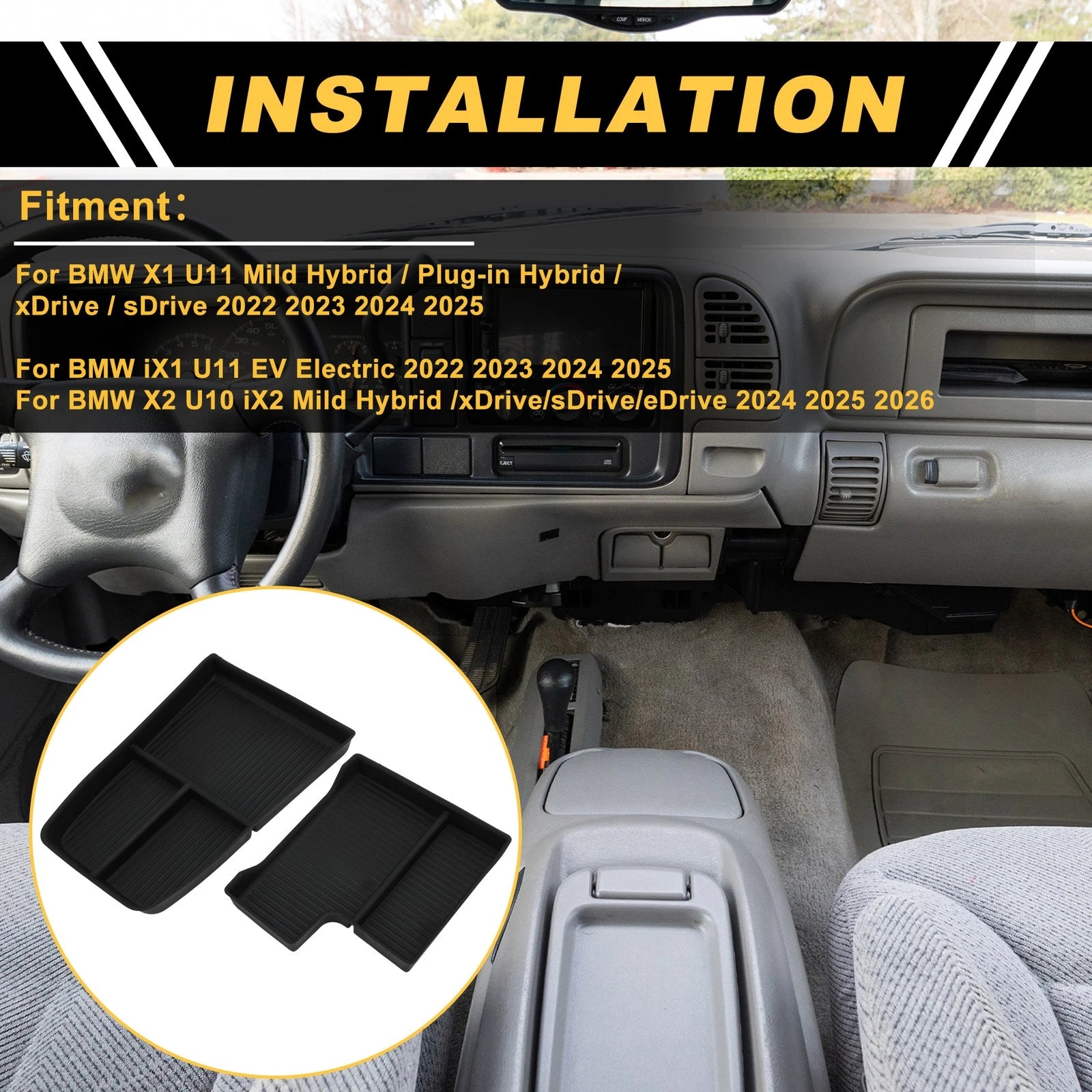 Center Console Armrest Organizer Tray for BMW X1 U11 (2022–2025)