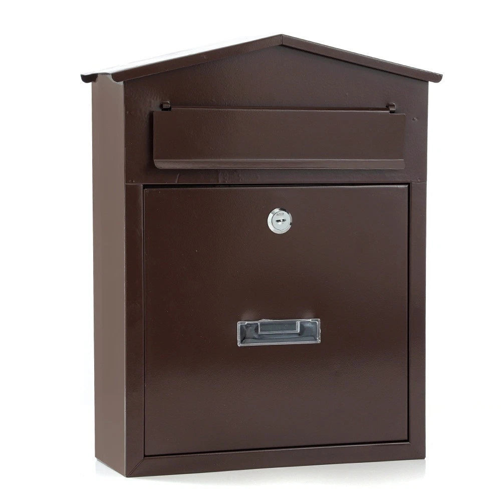 Secure Iron Wall Mounted Mailbox with Key Lock (36cm x 29cm x 10.8cm)