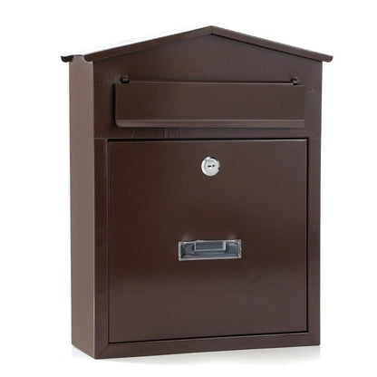 Secure Iron Wall Mounted Mailbox with Key Lock (36cm x 29cm x 10.8cm)