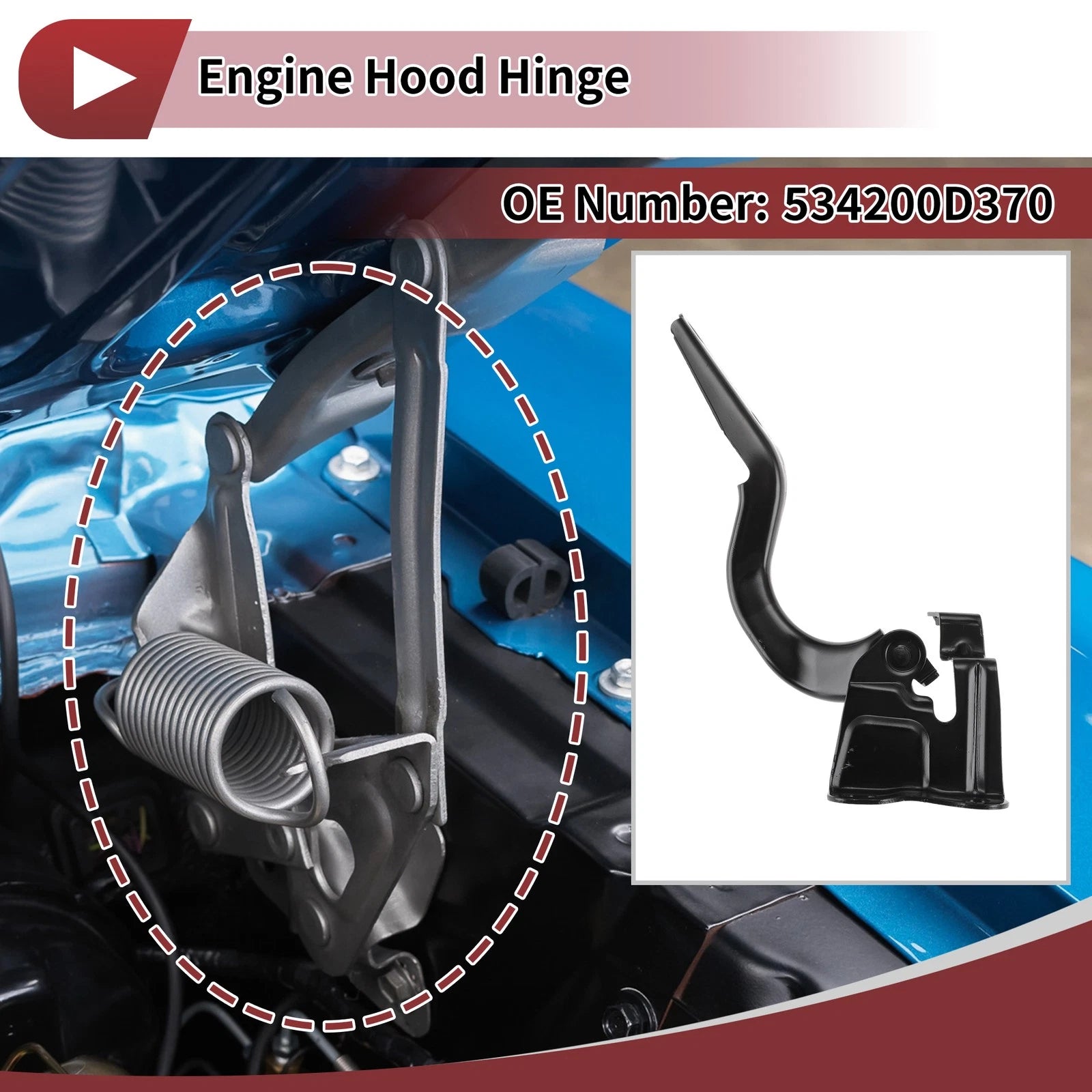 Hood Hinge for Toyota Vios (2014–2024) Left Side, 1 pcs