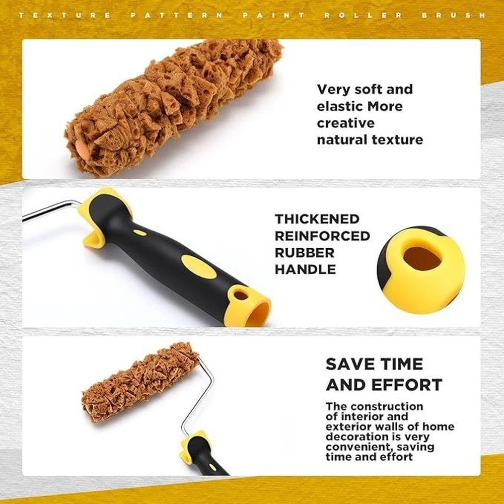 3 Piece Set Textured Sponge Paint Roller 6 Inch for Home Wall Decoration