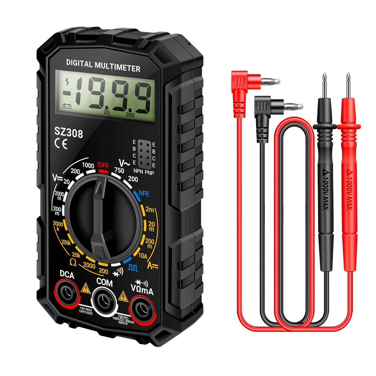 Digital Multimeter for AC DC Voltage Current and HFE Test (Universal)
