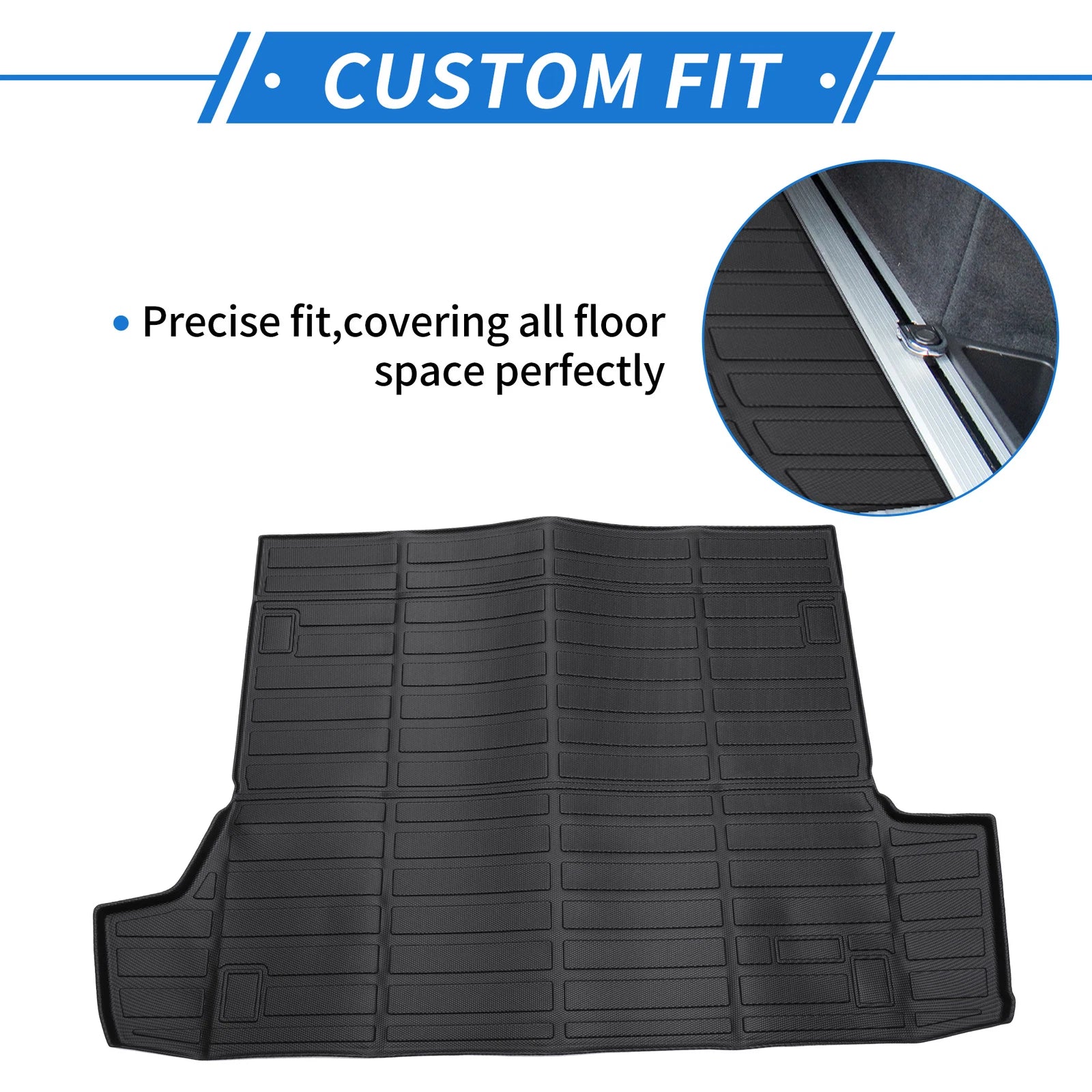 Cargo Liner Rear Trunk Mat for Toyota 4Runner (2013–2025) TPE Long Grid Pattern