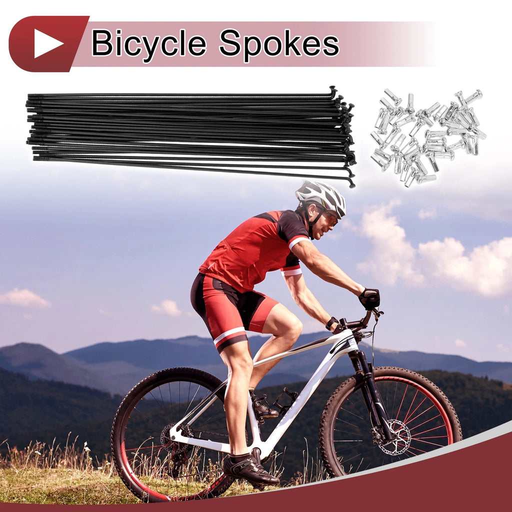 Bicycle Spokes Front Rear Replacement Set for 14G Bike Wheels (202 mm)