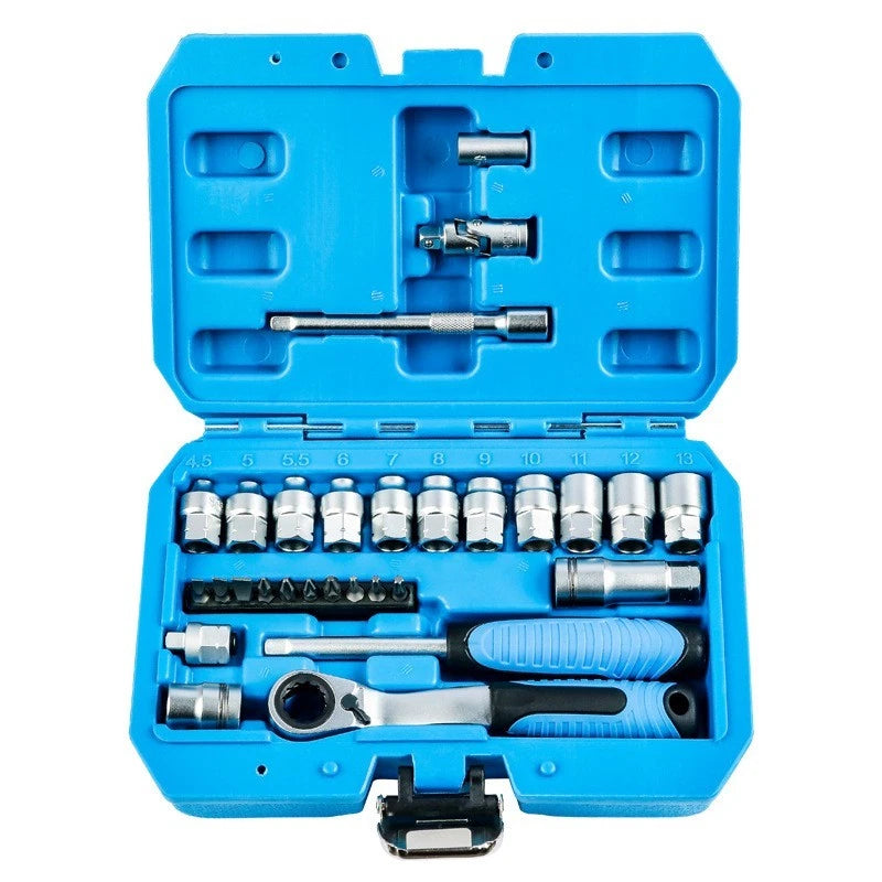 29pc Ratchet Socket Set with Hex Bits for Automotive Use