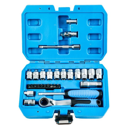 29pc Ratchet Socket Set with Hex Bits for Automotive Use