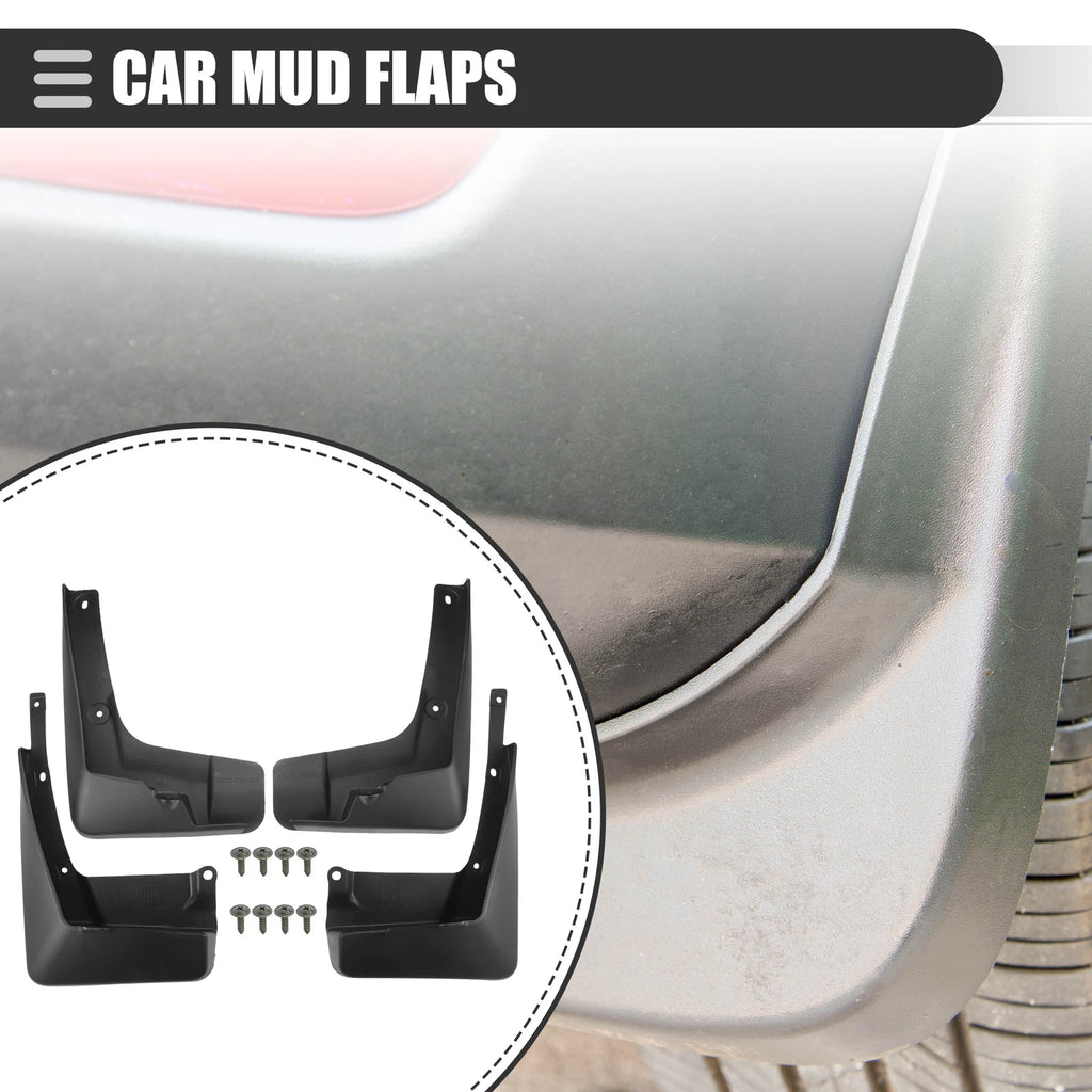 Set of 4 Mud Flaps for Toyota Corolla (2014–2017) Plastic Black