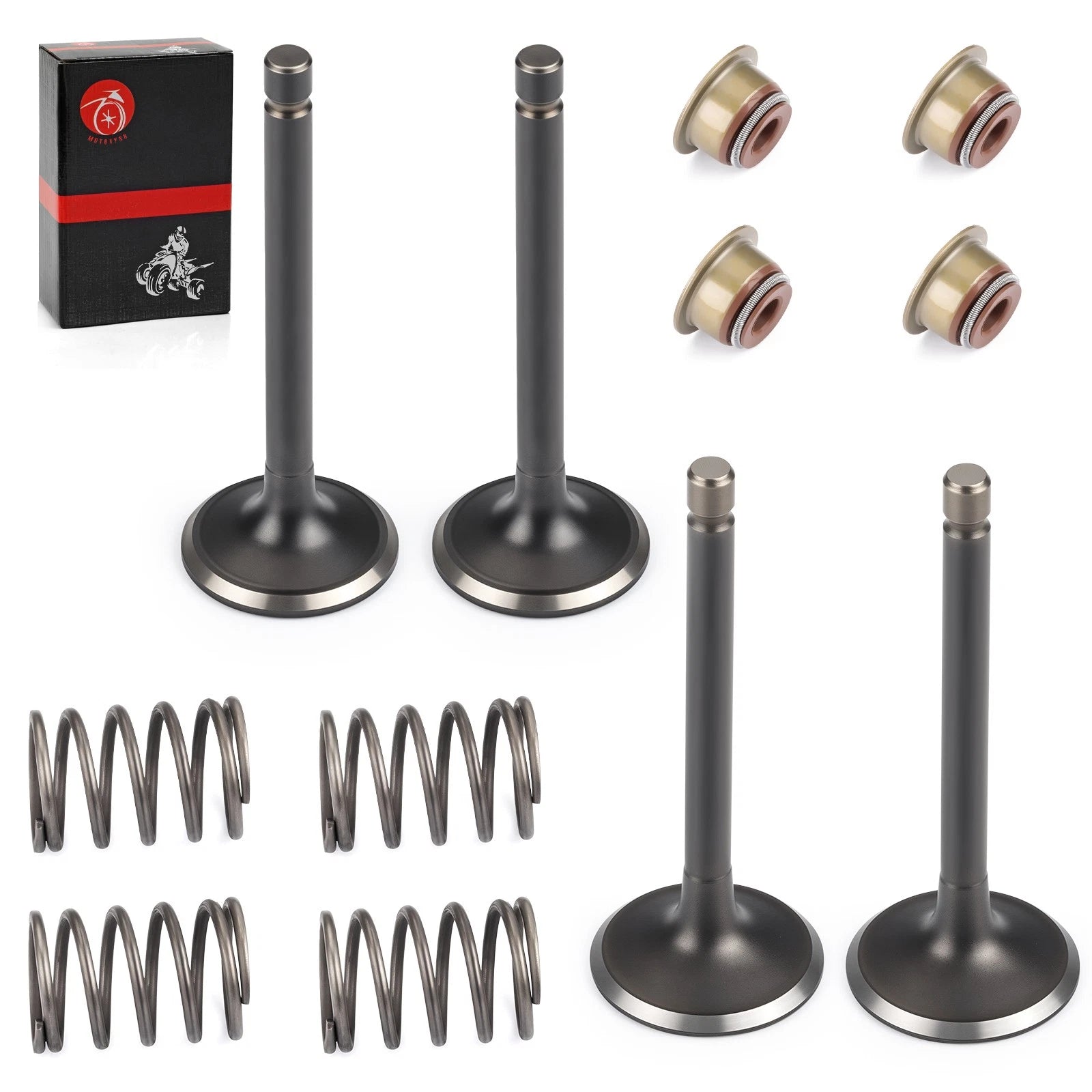 Intake & Exhaust Valve Set with Seals for EZGO Gas 4 Stroke 295cc 350cc (1996–Present)