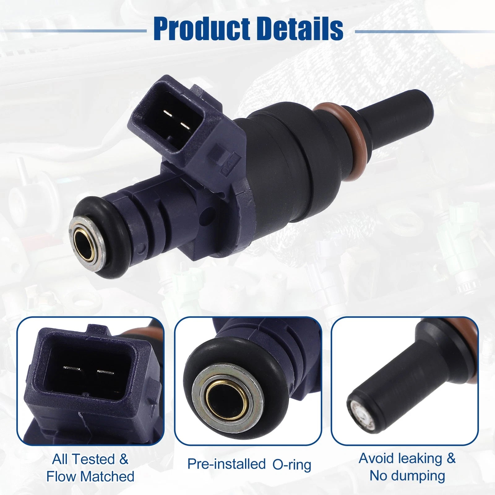 Fuel Injector Nozzle 6 Pcs Replacement for BMW 330i 530i (2001–2005)