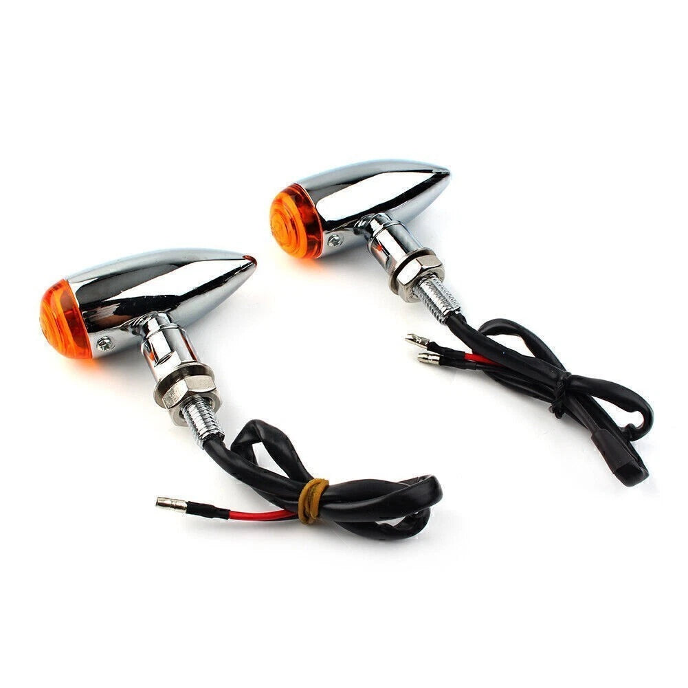 LED Mini Turn Signal Lights for Cruiser Chopper Motorcycle (Universal)