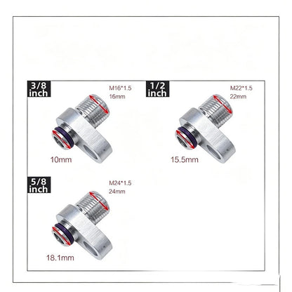 3pcs Metal AC Compressor Adapter Fitting for Car Truck RV A/C System