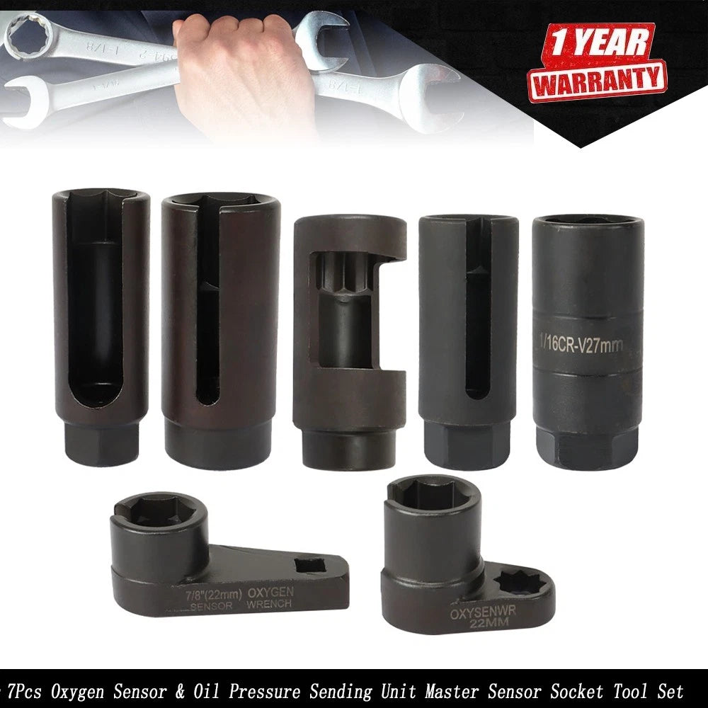 7Pcs Oxygen Sensor & Oil Pressure Sending Unit Socket Tool Set for