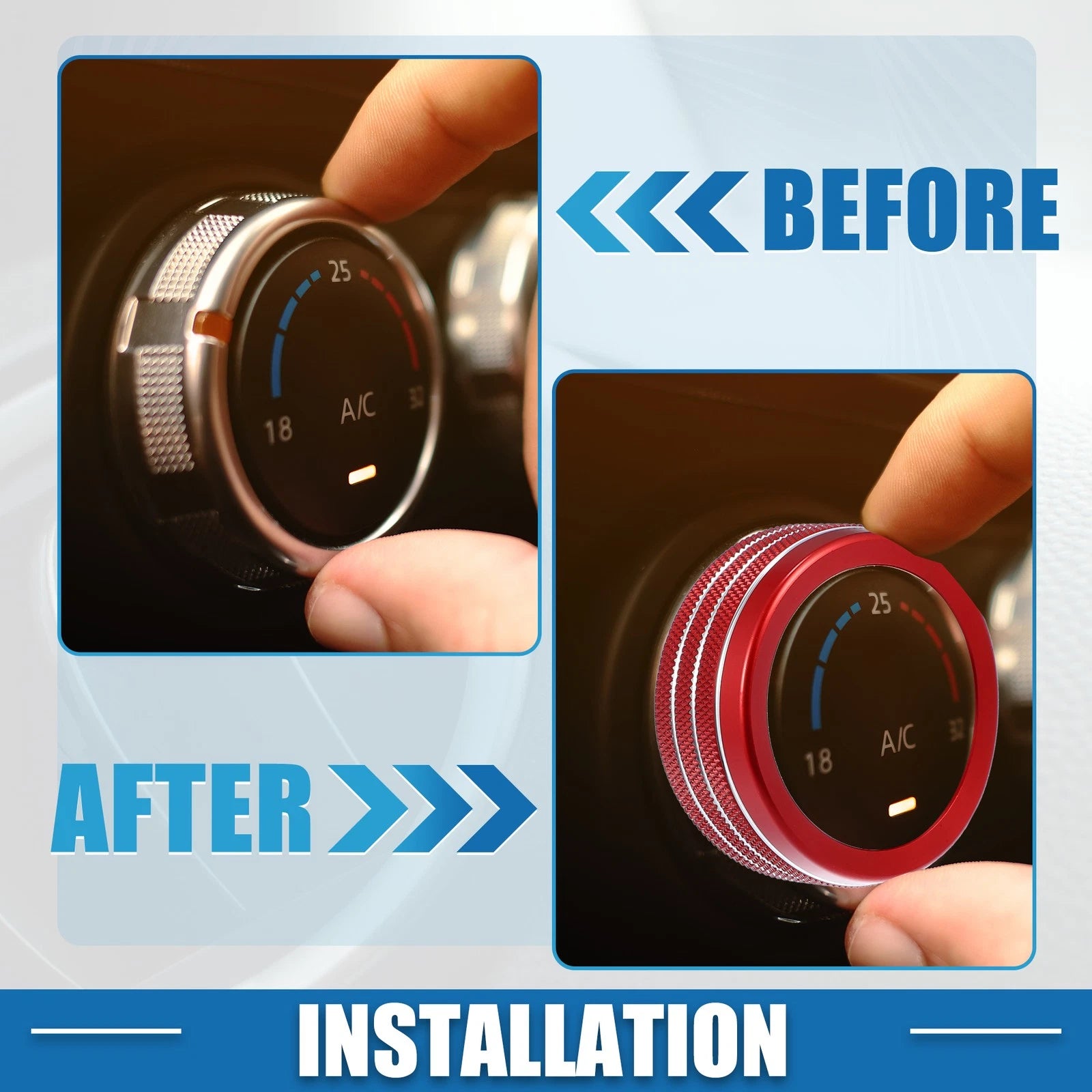 Car AC Radio Switch Knob Cover Decals for Dodge Durango (2014–2020)
