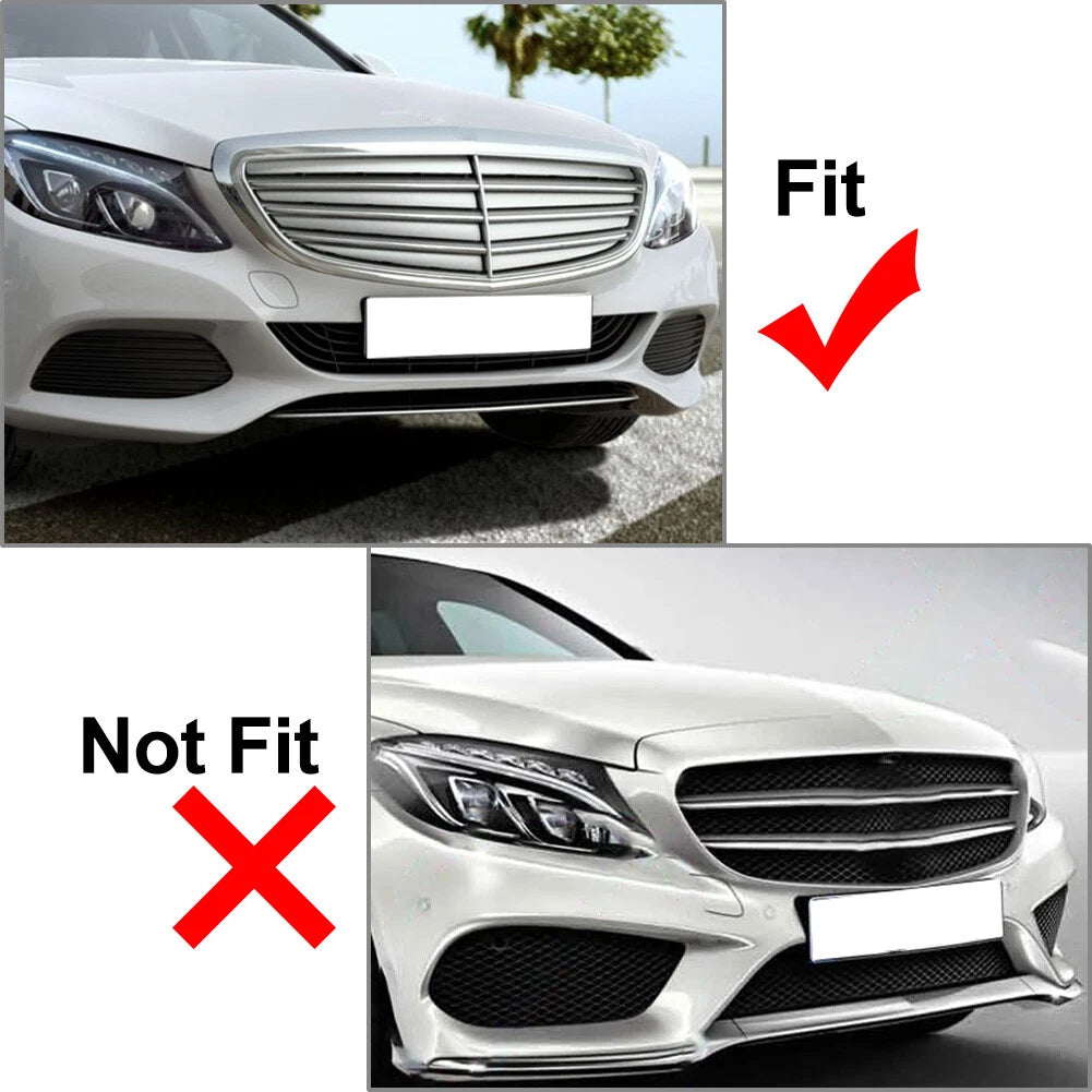 Bumper Fog Light Grilles Cover for Mercedes Benz C Class (2015–2018)