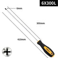 12 Inch Slotted Screwdriver with Magnetized Tip and Ergonomic Handle