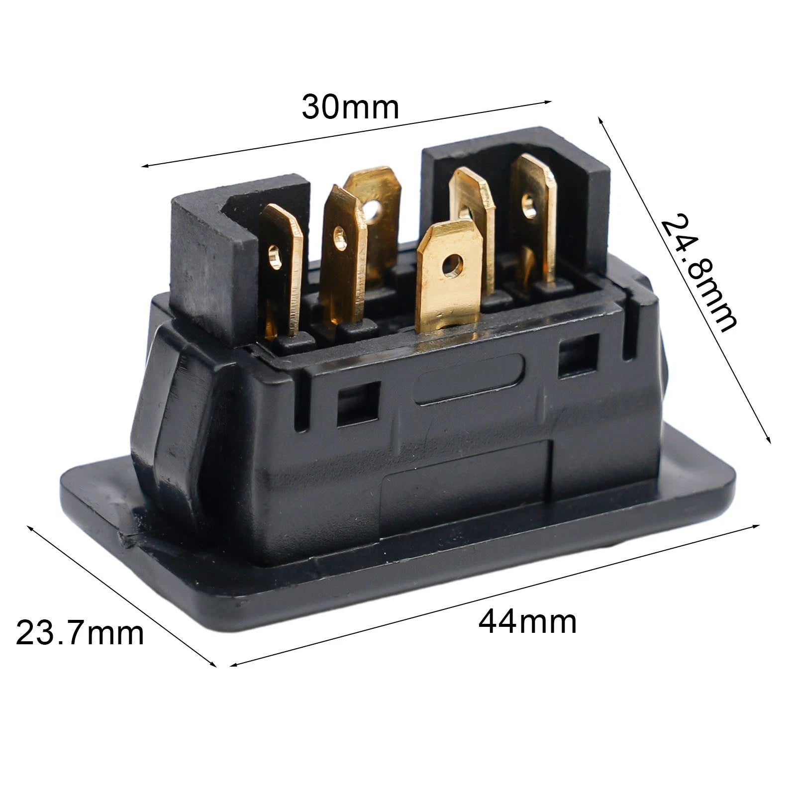 Electric Power Switch Button for Car (12V/24V) - 6 Pins, Green Light