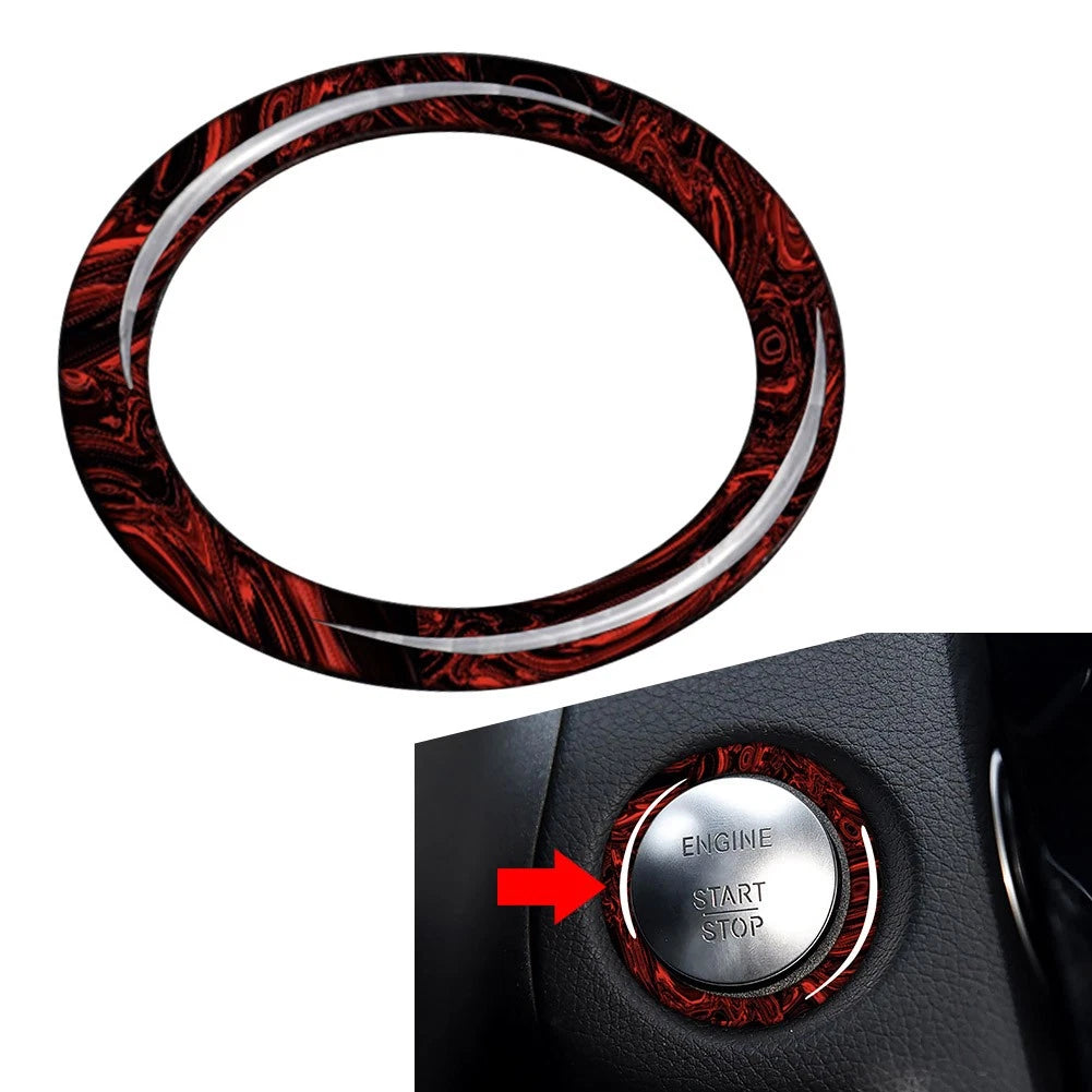 Engine Push Start Button Ring for Benz A B C GLC CLA (W176 W246 W205) Fire Red