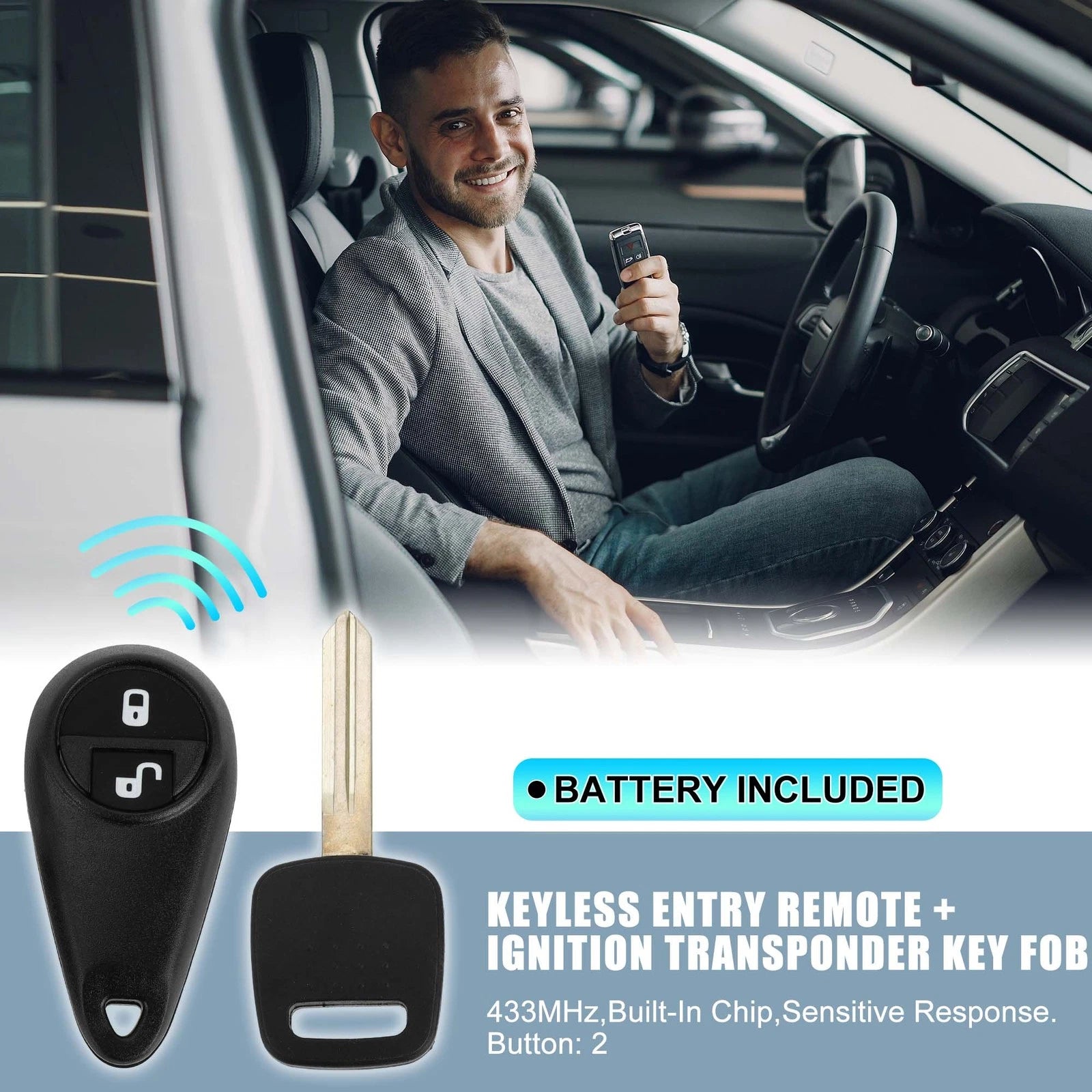433MHz Keyless Entry Remote Start Key Fob for Subaru Forester (2014–2018)