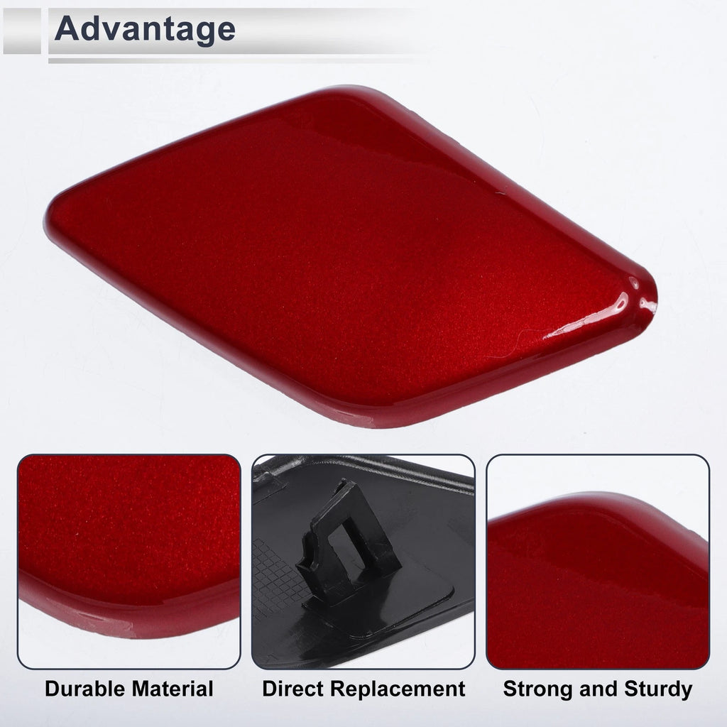Front Left Headlight Washer Nozzle Cover Cap for Volvo S40 (2008–2010) Red