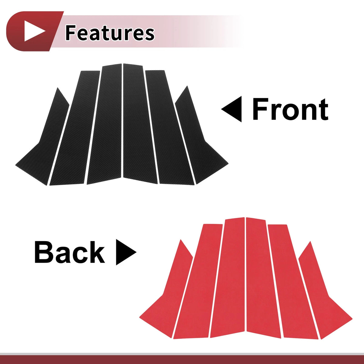 6 Pcs Door Pillar Window Trim Replacement for Audi A3 Sedan (2021–2025)